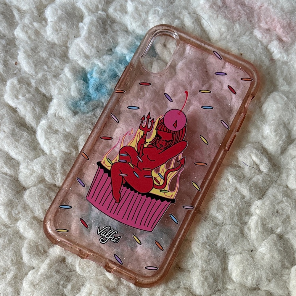 Valfre Lucy Pink Glitter Devil Cupcake iPhone X Case